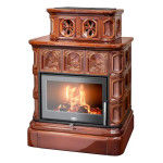 Kachlová kamna ABX Karelie exklusive ,FOREST,, kachlový sokl, Hnědá